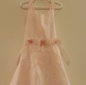 Bonnie Jean Pink Eyelet Tri-Spagti strp, Butterflies sz 12 Dress …
